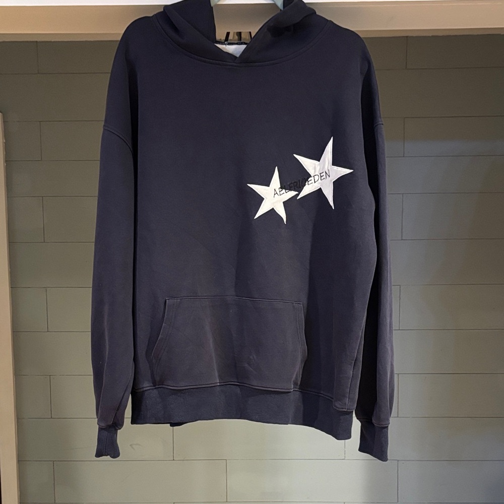 Aelfric Eden Navy Blue Hoodie with White Star Design